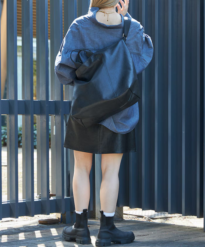 2WAY Leather Messenger Bag / 2WAY Leather Messenger Bag / Cowhide / Water-repellent leather