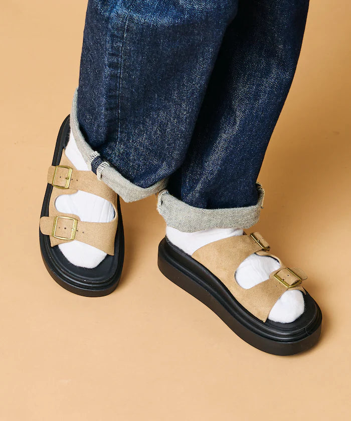 Lazerette SW Double Strap Slide Sandal / Platform Sole [23~28cm] 【Limited Edition】