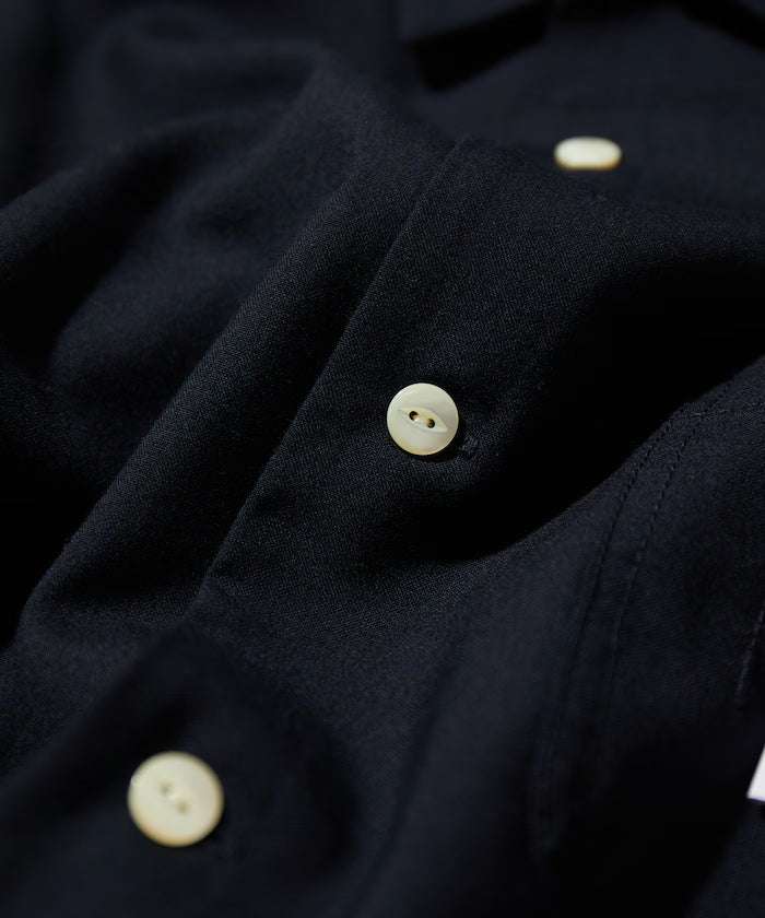 Saxony Chain Stitch Open Collar Shirt