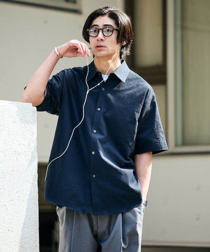 AiRide/AiRide Relax Fit Short Sleeve Seersucker Shirt/Pocketable/Quick Dry/UV Cut [Limited Edition]