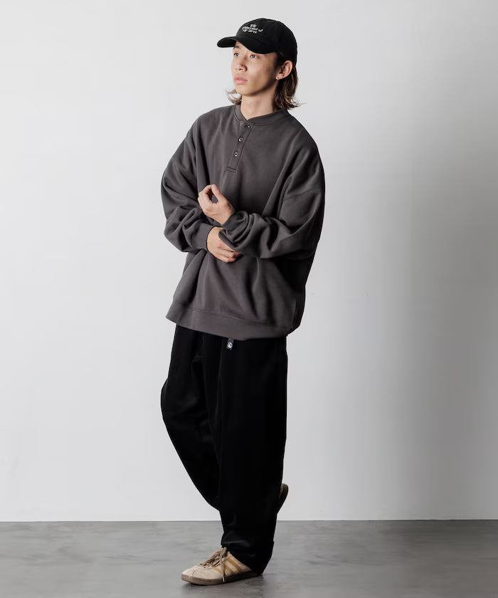 Big Silhouette Henley Neck Sweat Pullover [Limited Edition]
