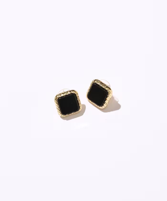 Square Plate Earrings / For Both Ears