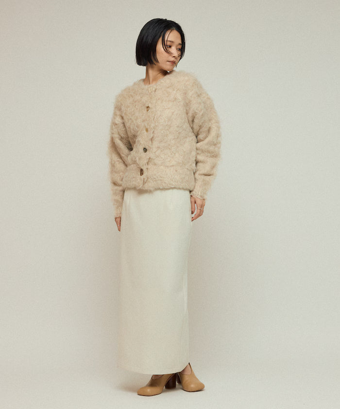 Variation Button Shaggy Knit Cardigan