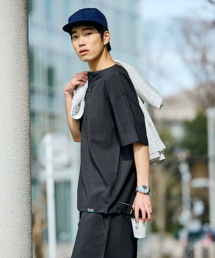 AiRide/Packable Setup/Henley Neck Pullover/Shorts/Packable/Quick-Drying/UVA Cut 【Limited Edition】
