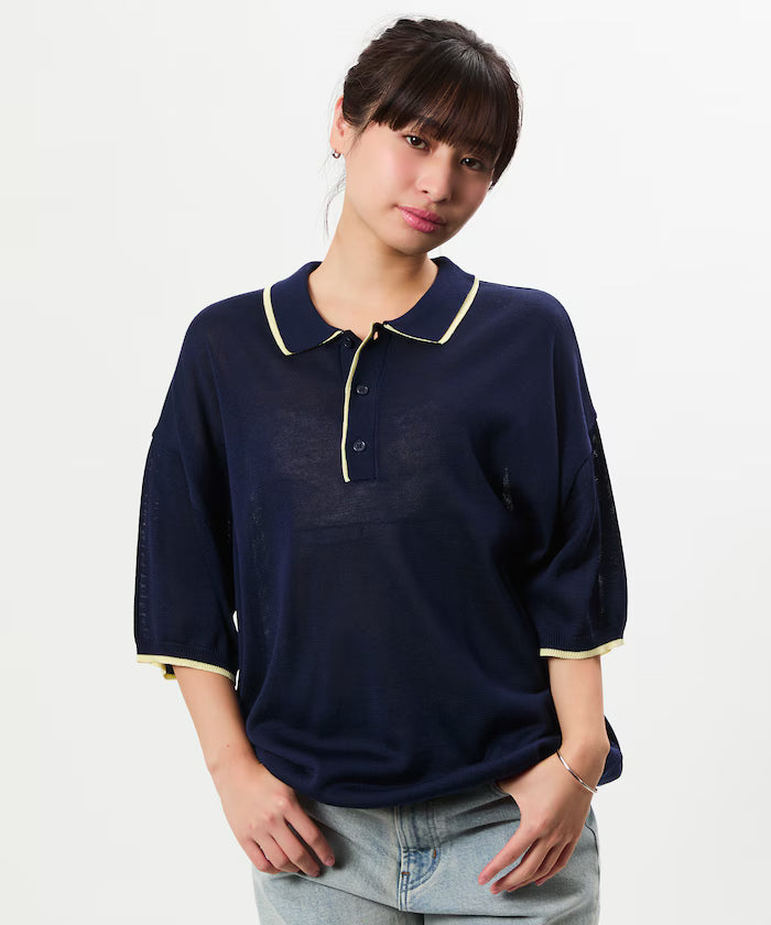 Limited Release Relaxed Fit Color Block Knit Polo Shirt