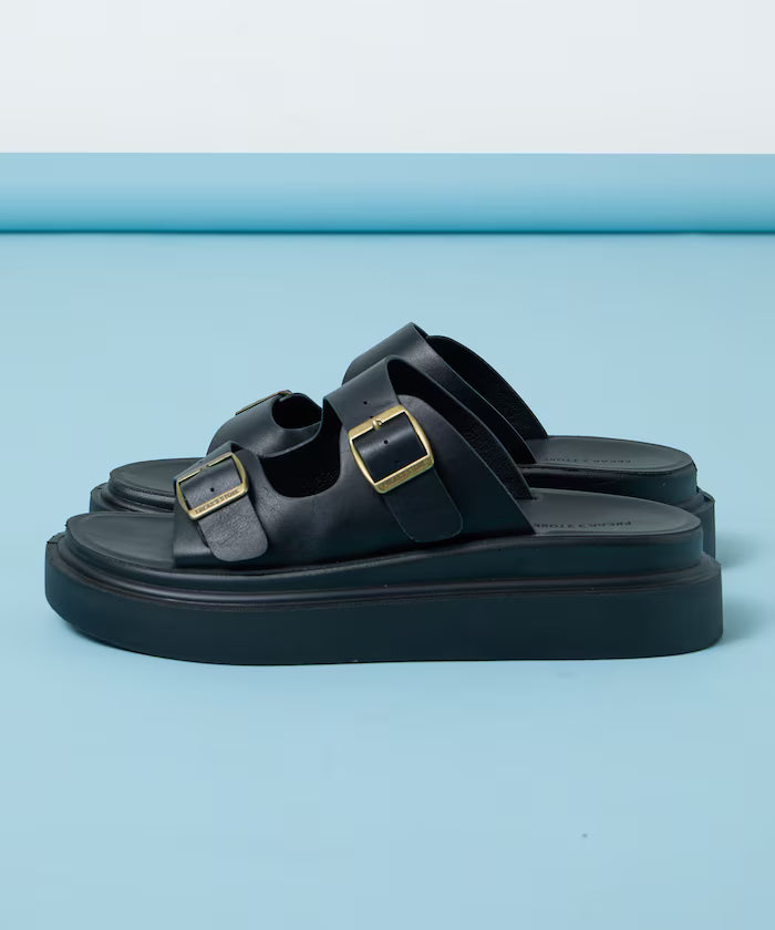 Lazerette SW Double Strap Slide Sandal / Platform Sole [23~28cm] 【Limited Edition】