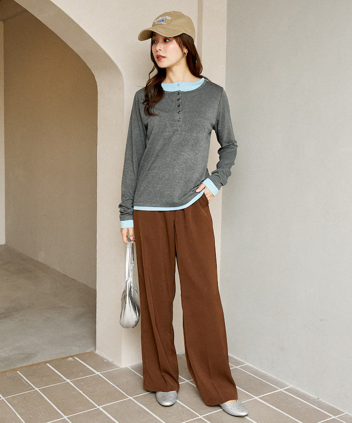 Henry Neck Layered Long Sleeve T Limited Edition