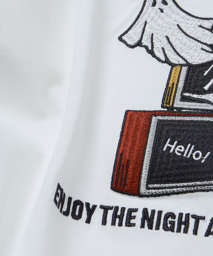 Relaxed Fit Back Embroidery Design Crew Neck T-Shirt / Midnight [Limited Edition]