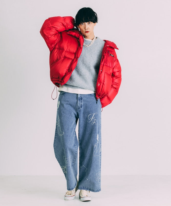 Chain Stitch Wide Denim