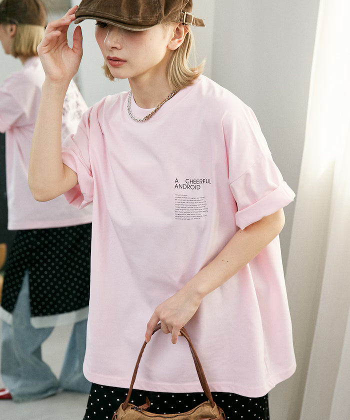 LOVE POP STUDIO CHEERFUL Typography T-Shirt Limited Edition