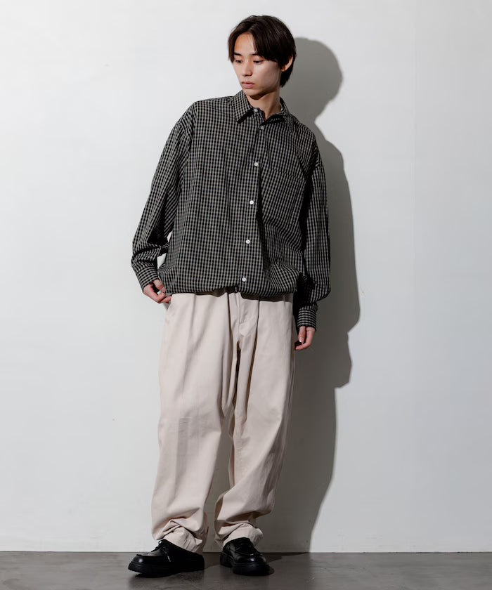 Wide Silhouette Spindle Regular Color Shirt / Hem Code 【Limited Edition】