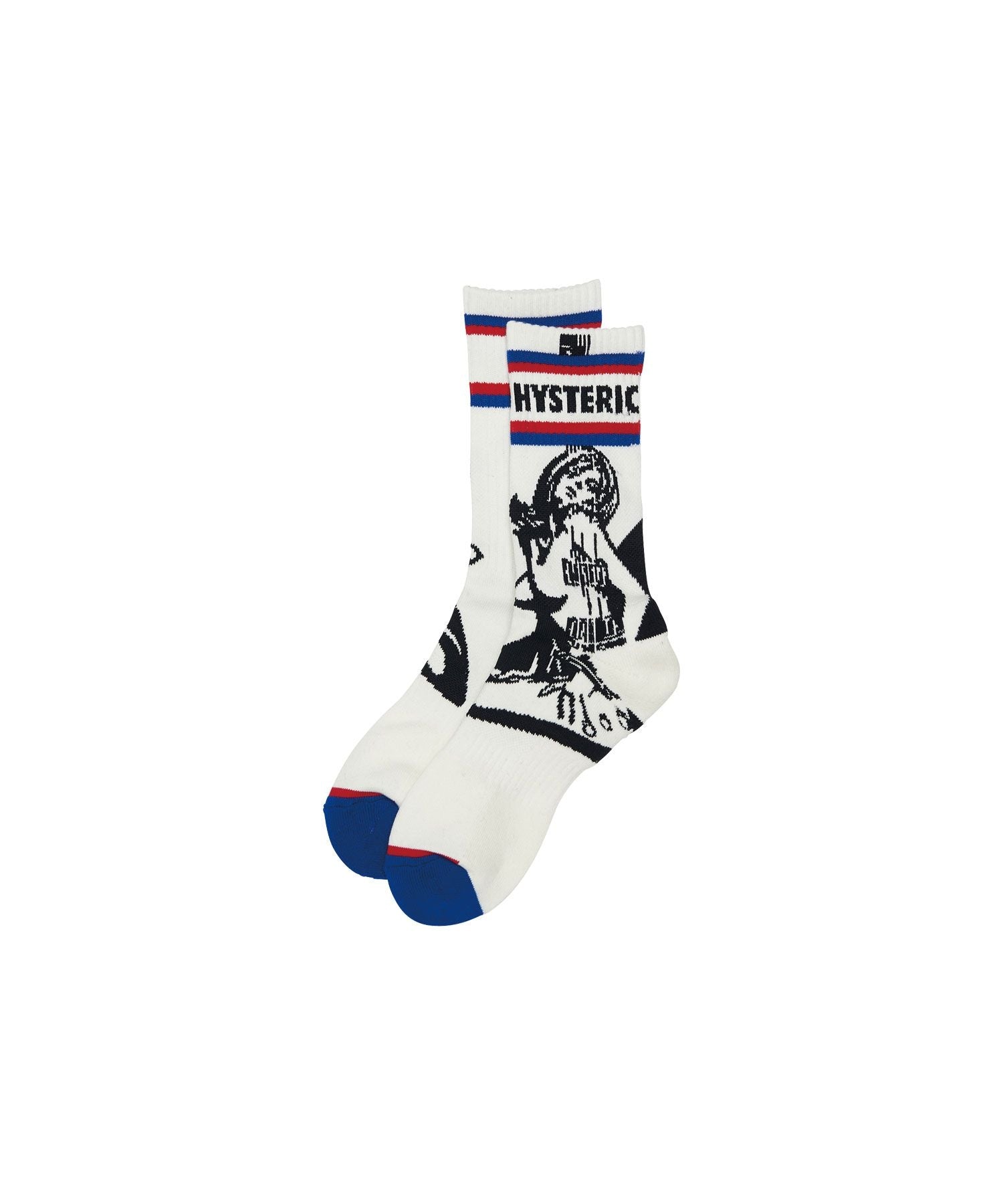 Guitar Girl Skater Socks - White
