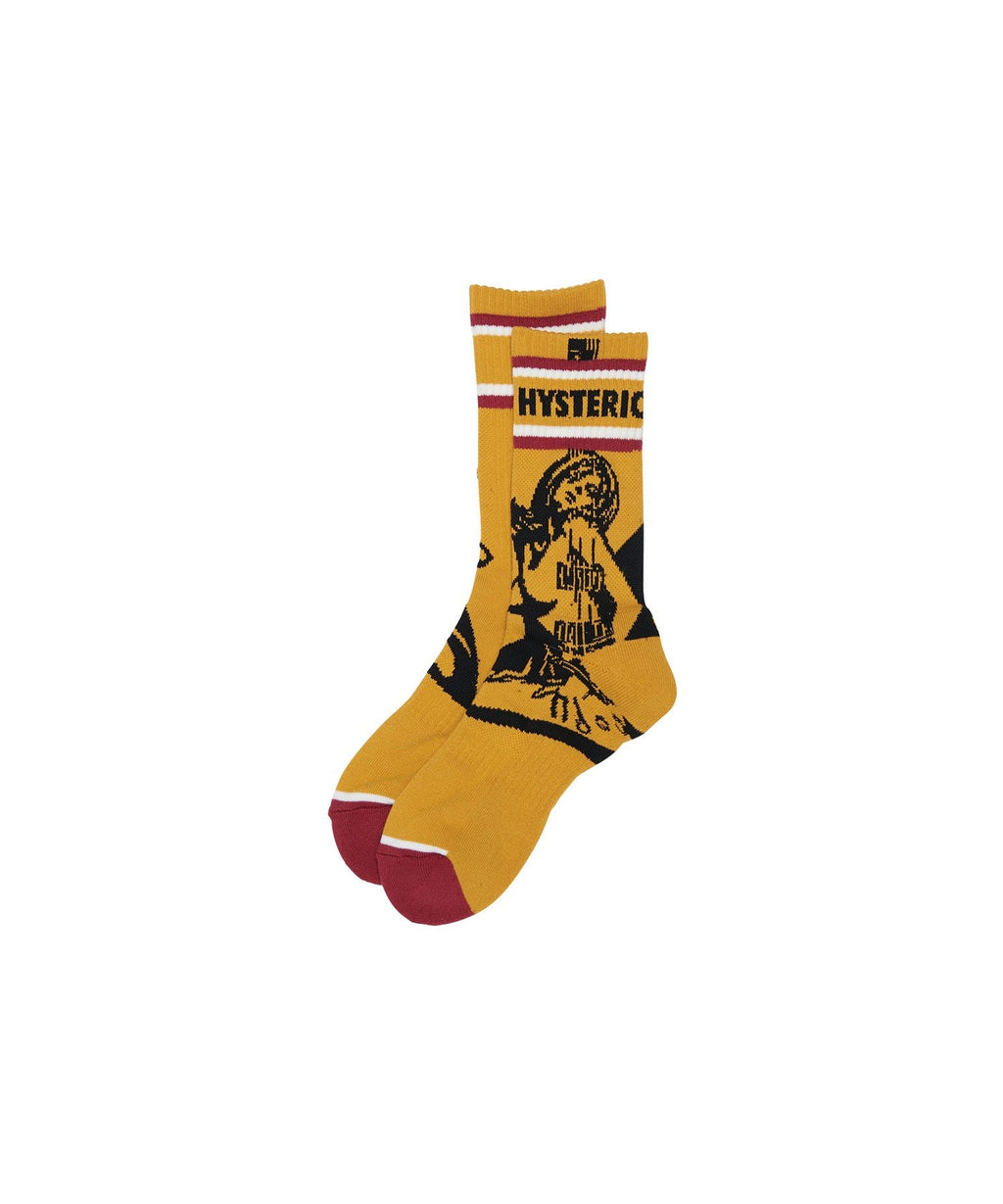 Guitar Girl Skater Socks - Yellow