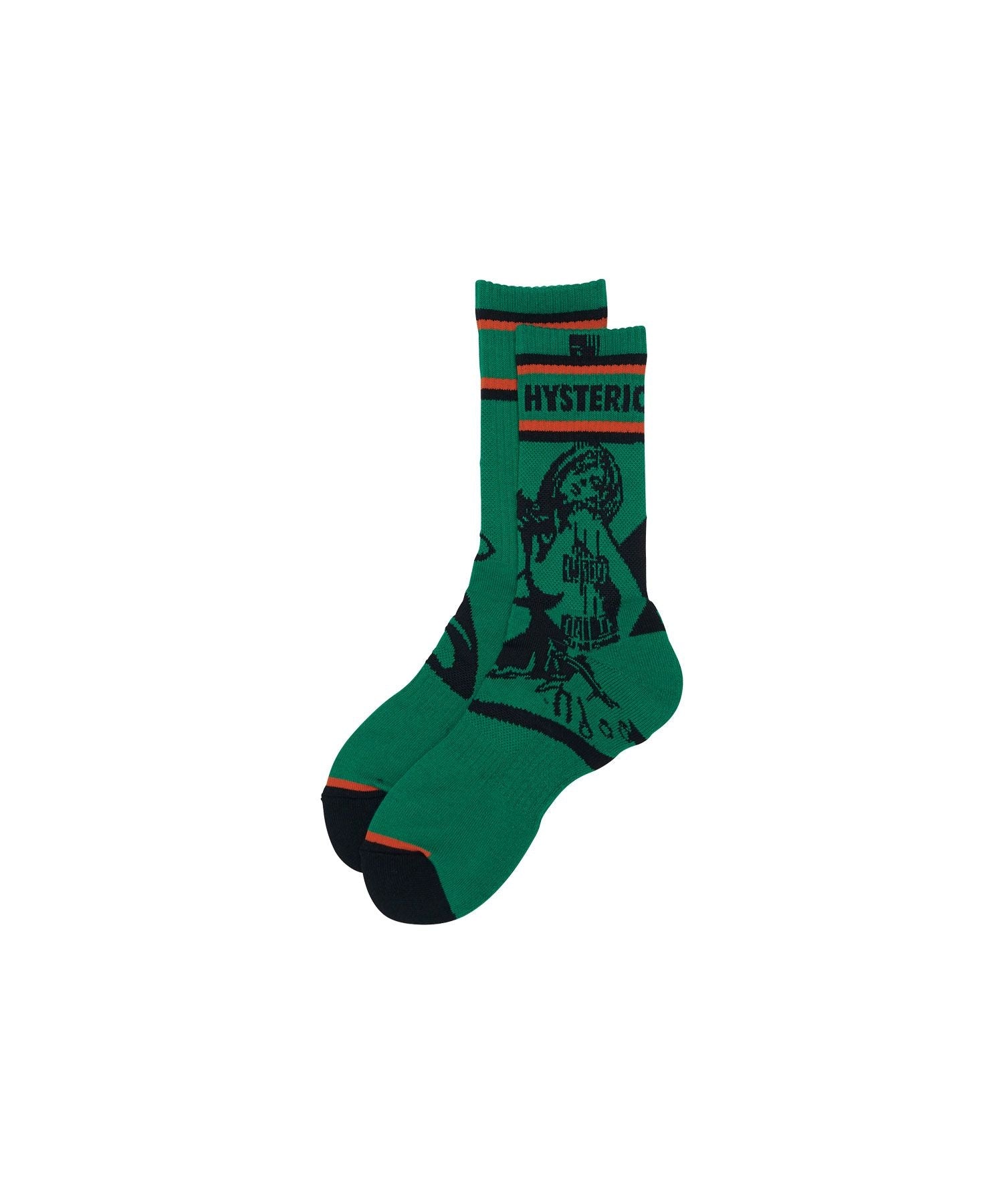 Guitar Girl Skater Socks - Green