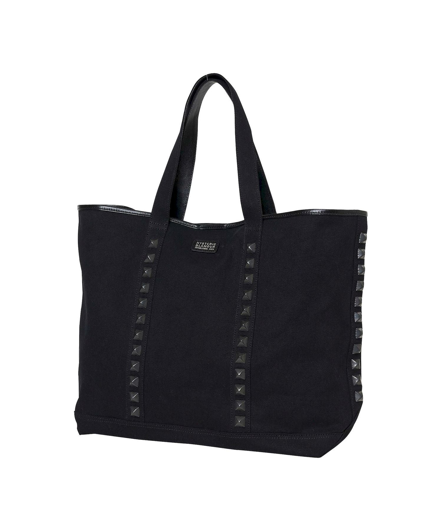 STUDS CANVAS TOTE - Black