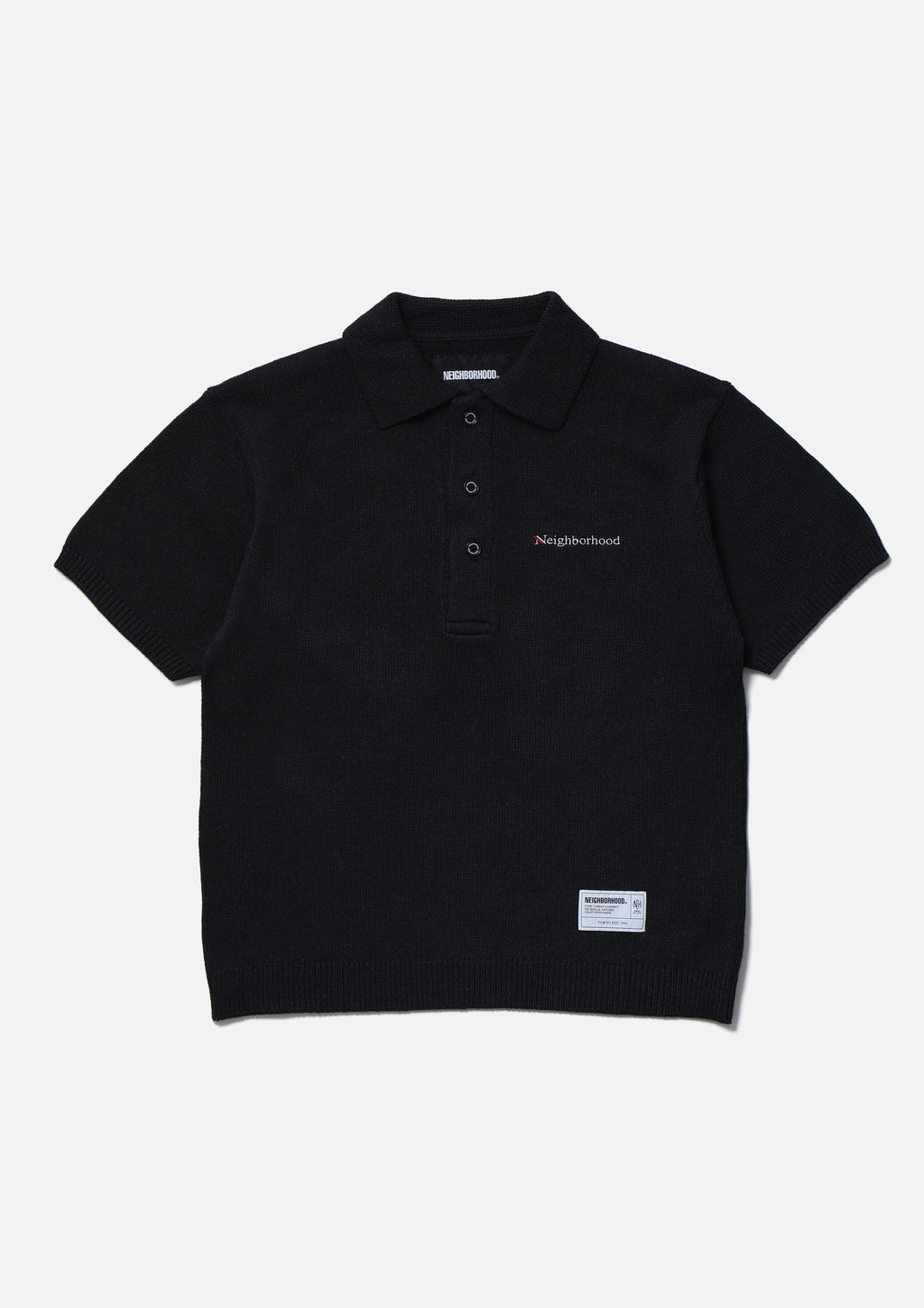Knit Polo Ss - BLACK