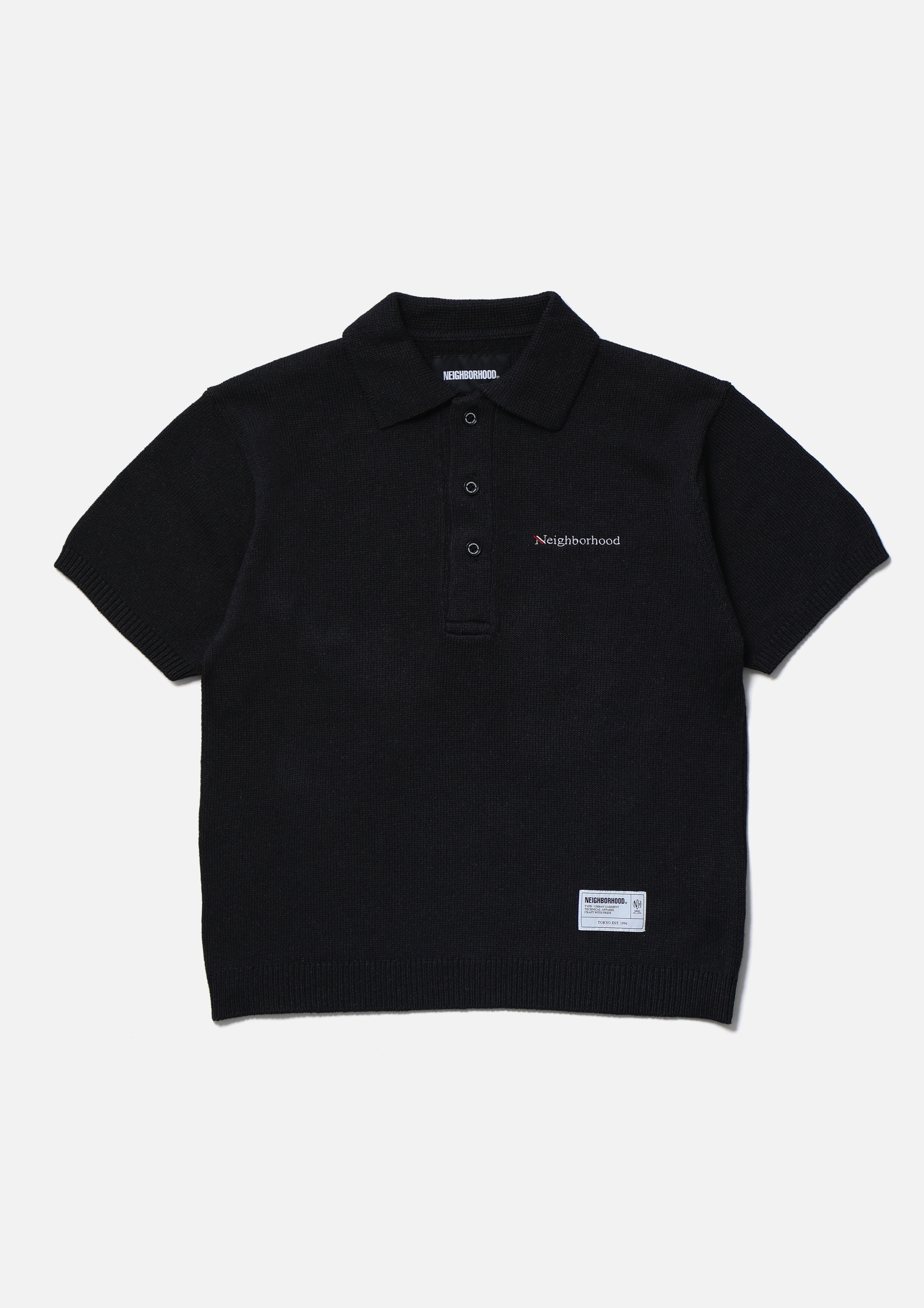 Knit Polo Ss - BLACK