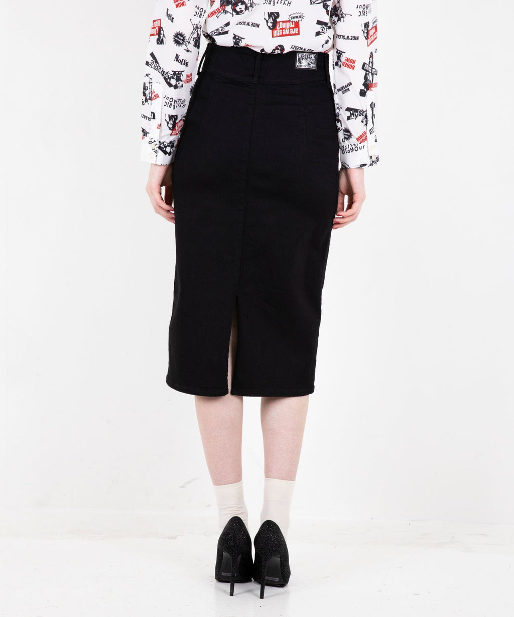 Front ZIP Tight Denim Skirt