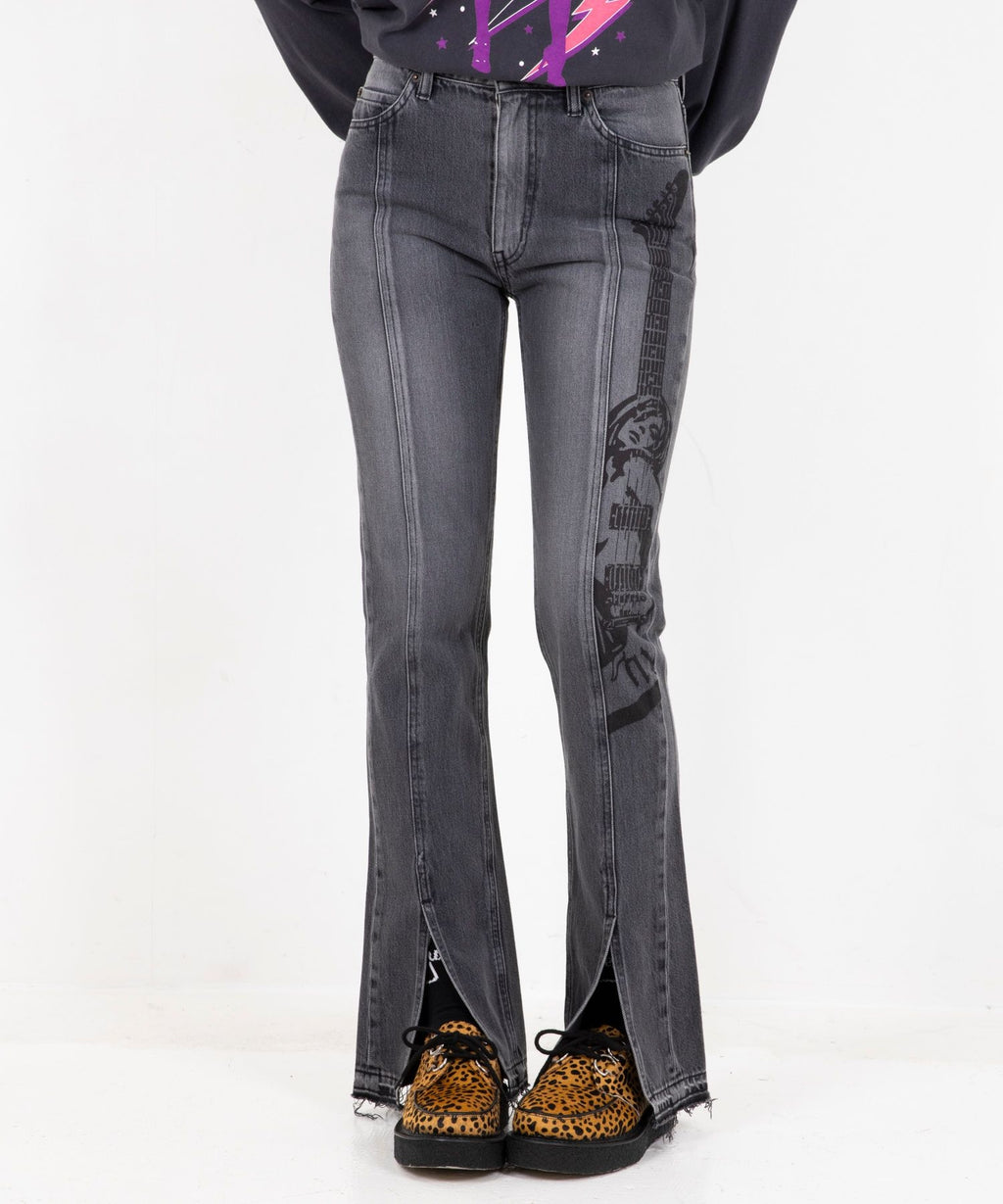 Guitar Girl Center Slit Denim Pants