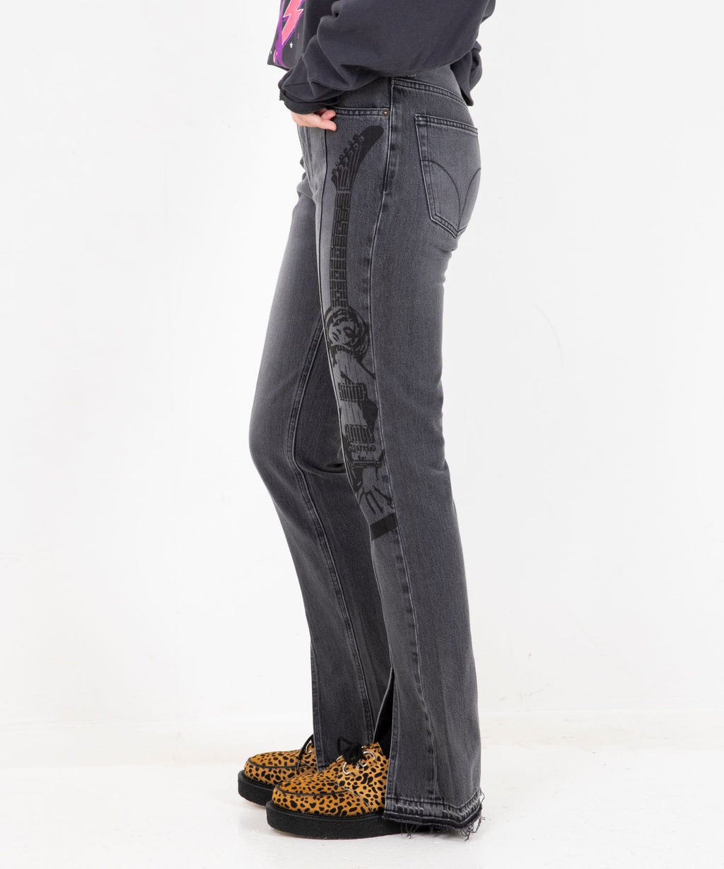 Guitar Girl Center Slit Denim Pants