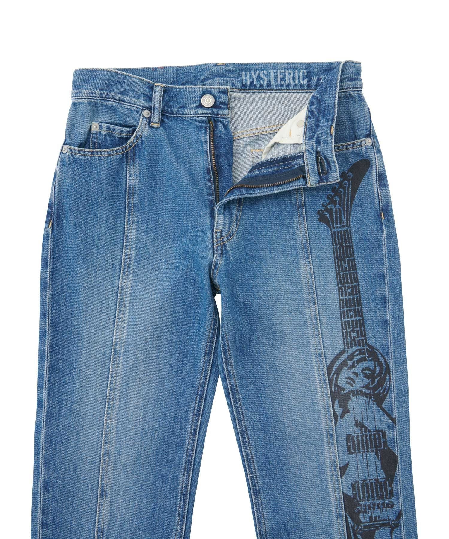 Guitar Girl Center Slit Denim Pants