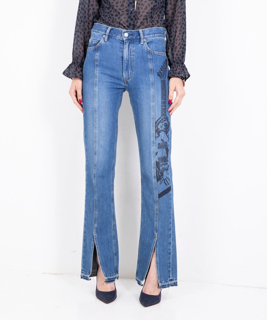 Guitar Girl Center Slit Denim Pants
