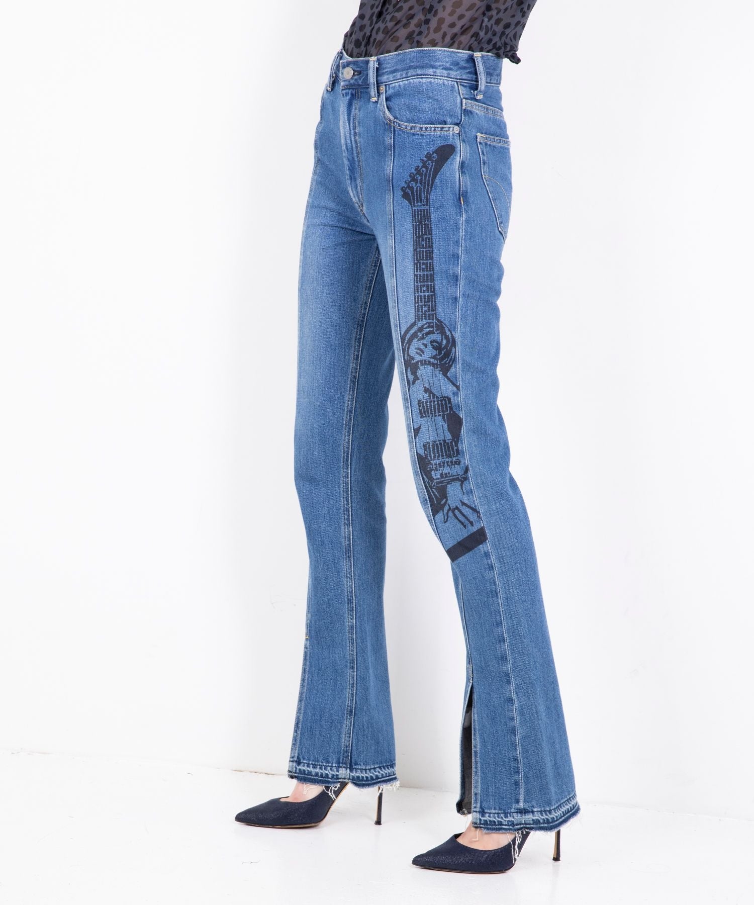 Guitar Girl Center Slit Denim Pants