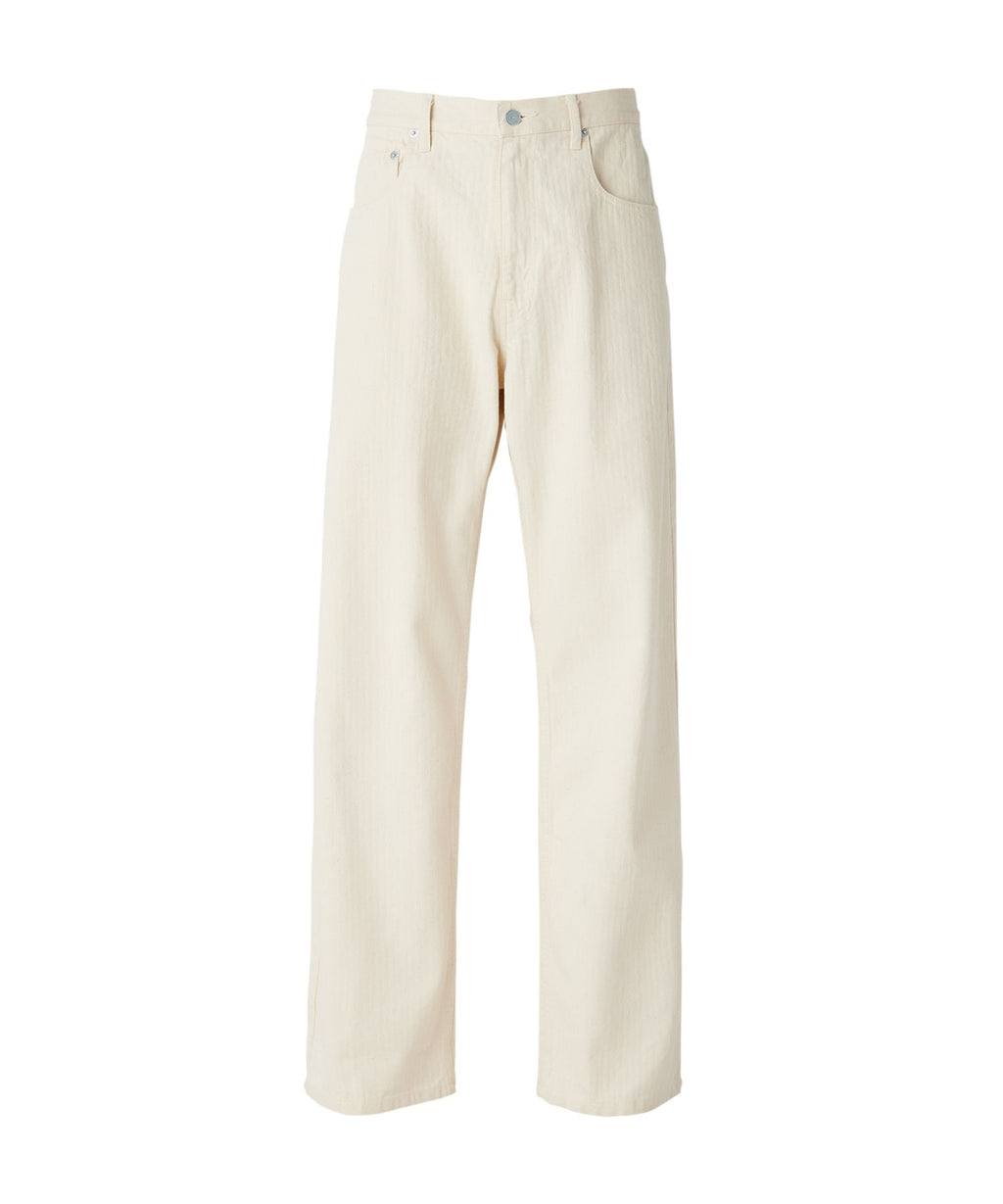 Loose Straight Pants - White