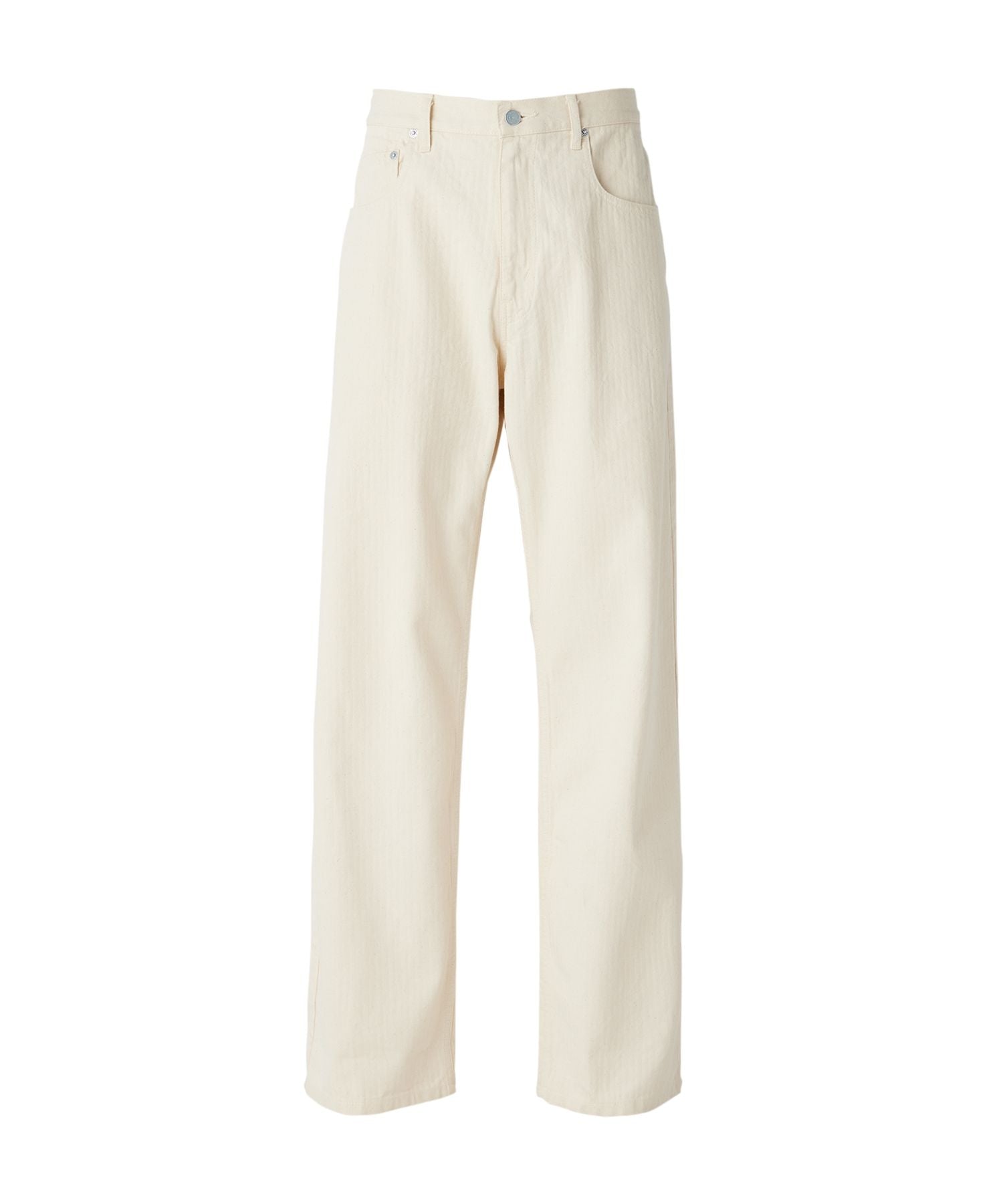 Loose Straight Pants - White