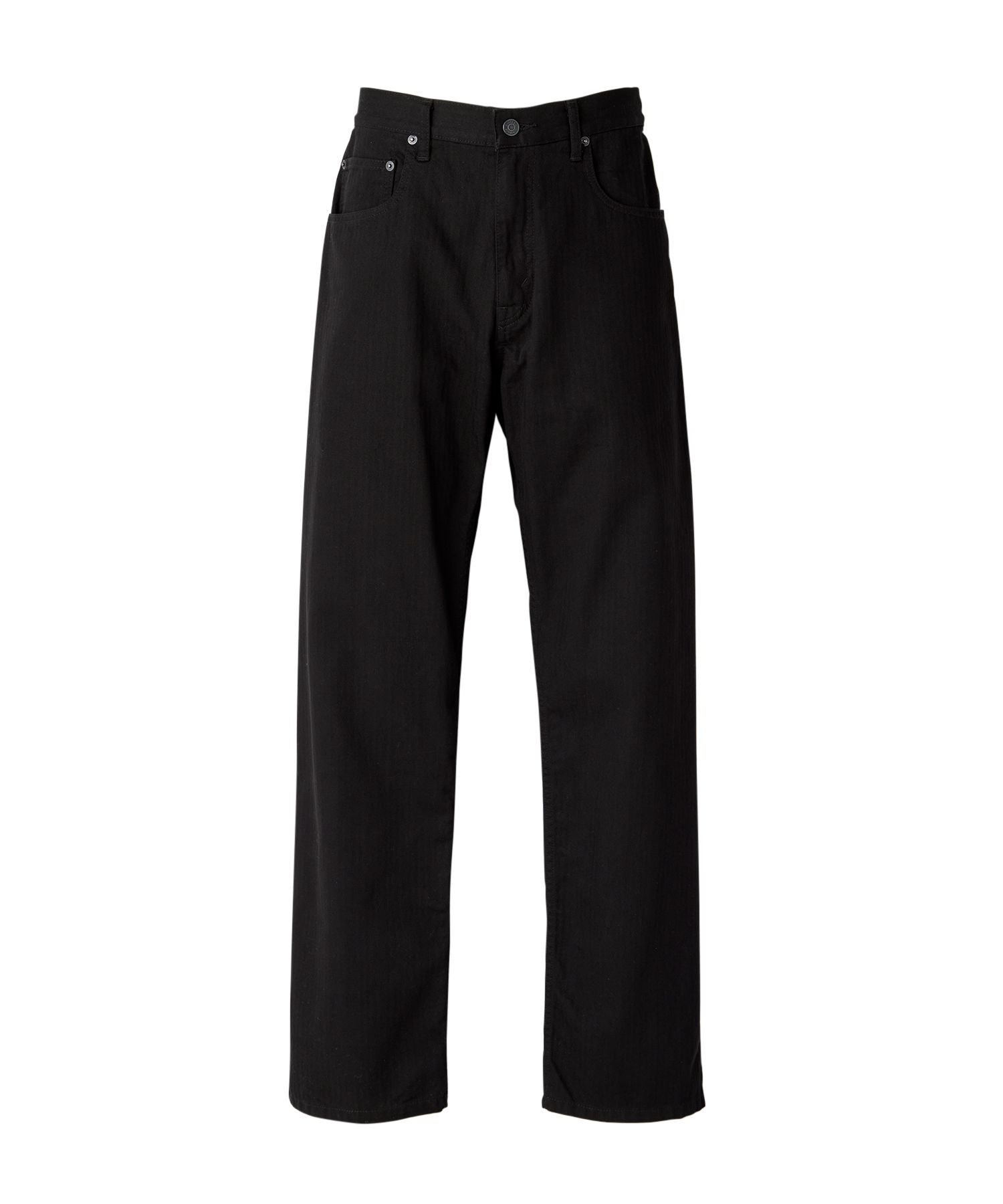 Loose Straight Pants - Black