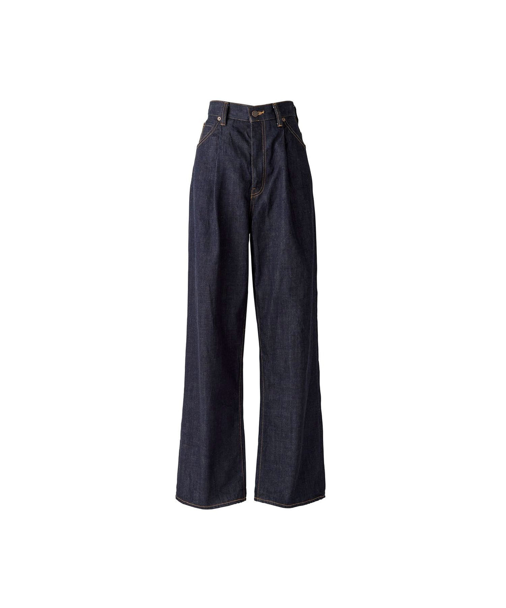 1-Tack Wide Denim Pants - Light Indigo Blue