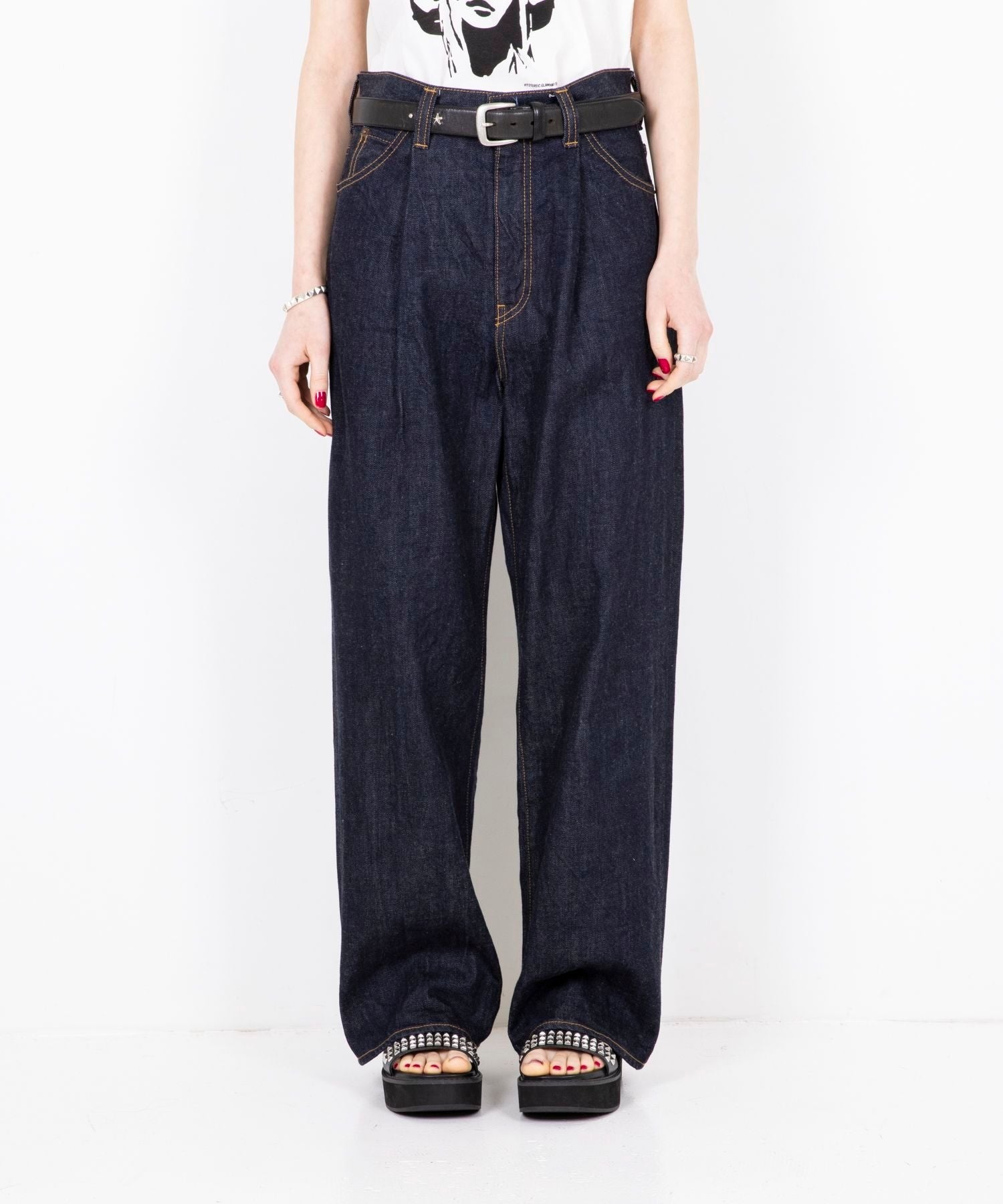 1-Tack Wide Denim Pants