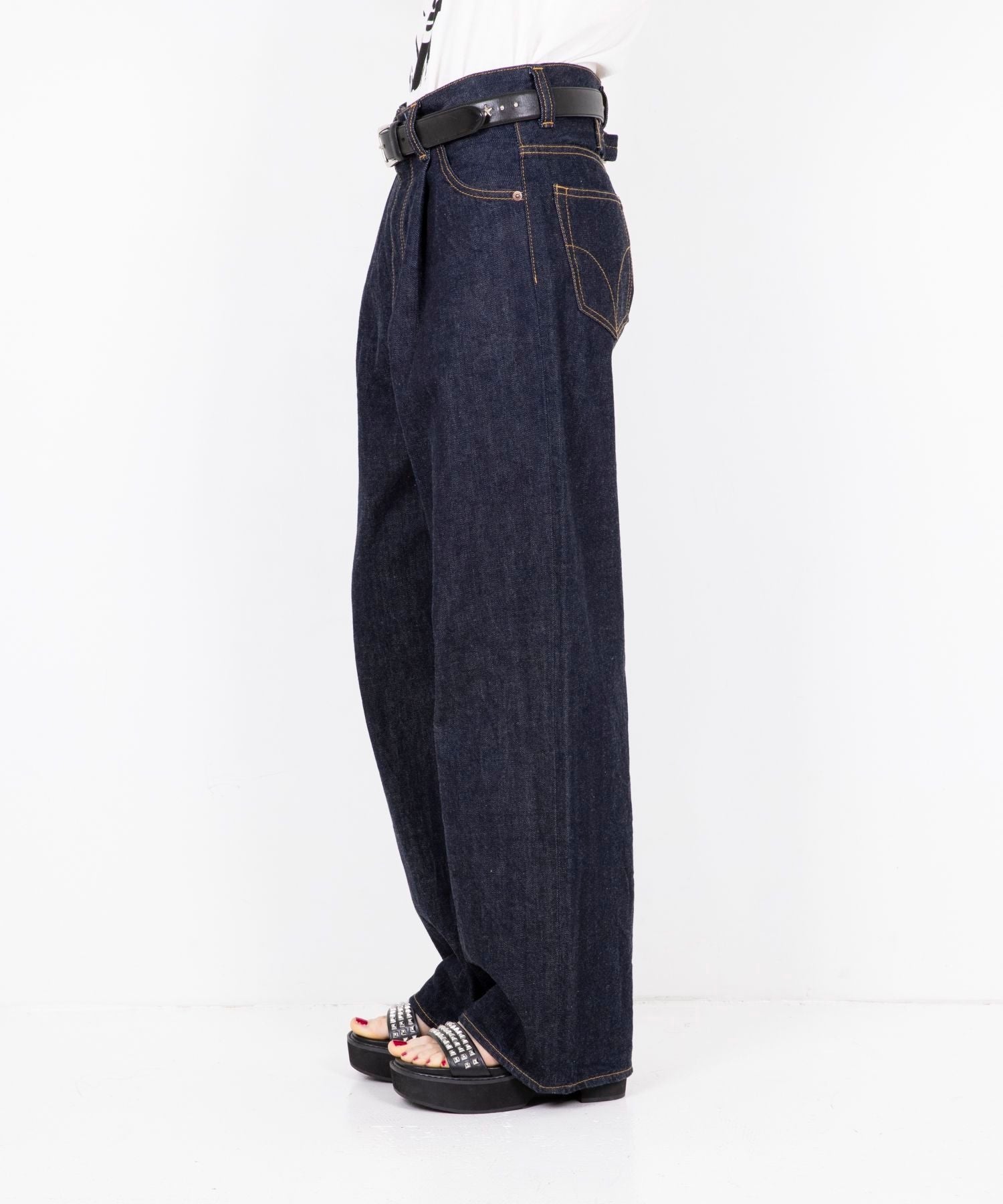 1-Tack Wide Denim Pants