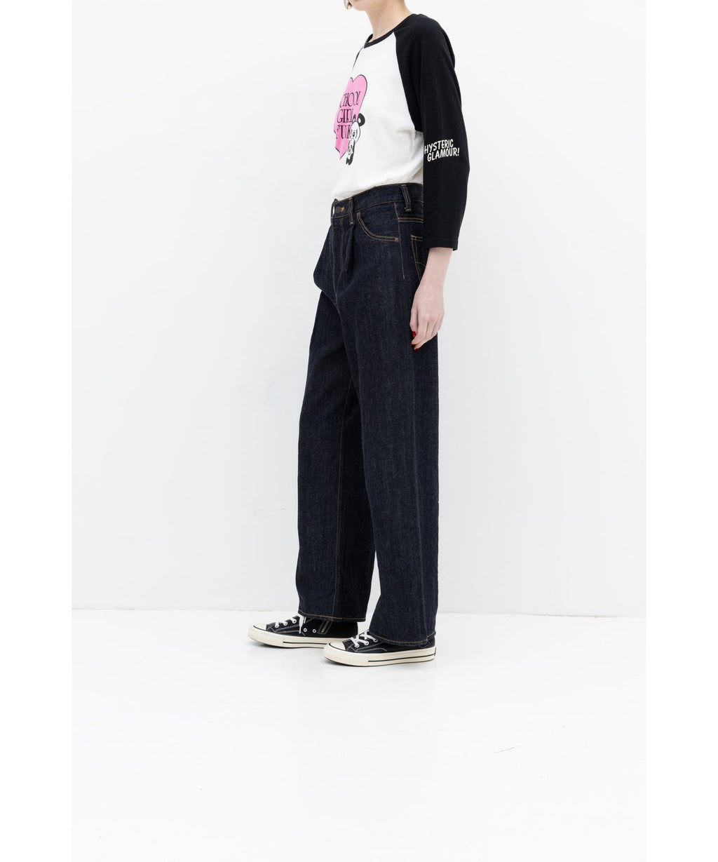 1-Tack Wide Denim Pants