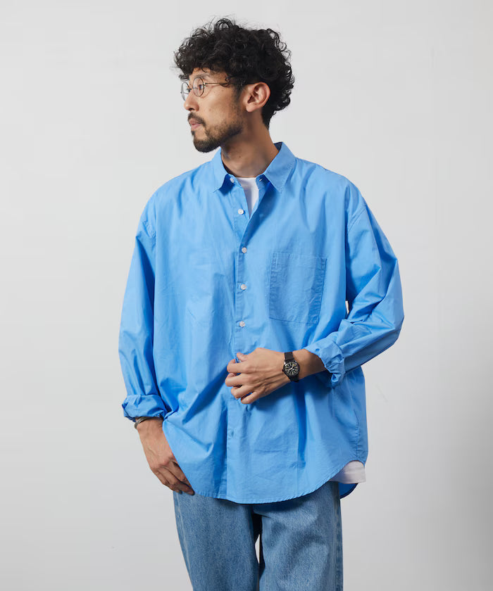 <New Color Added> Relaxed Fit Broad Shirt / Regular Collar / Long Sleeve