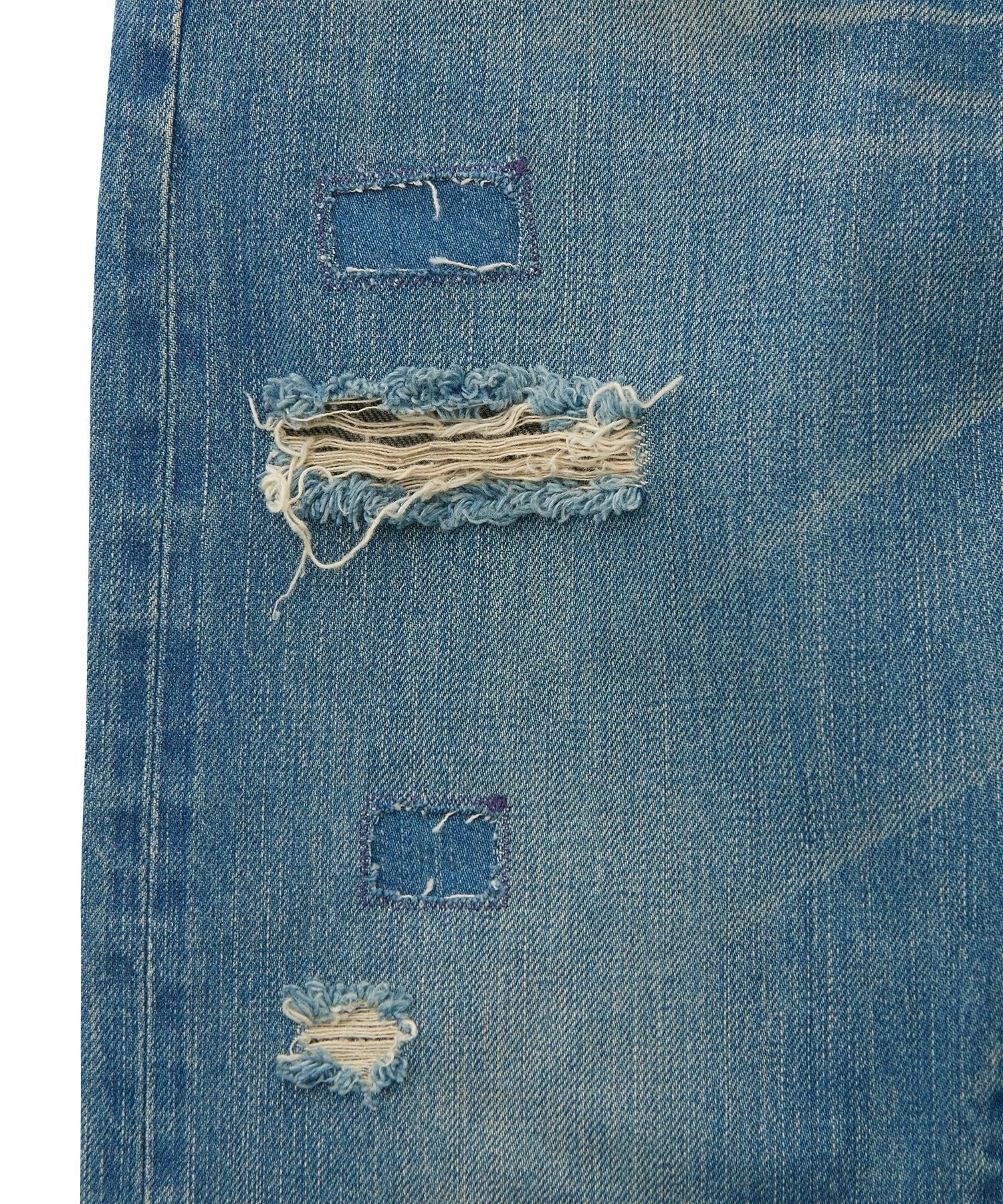 Square Window Remake Slim Straight Denim Pants