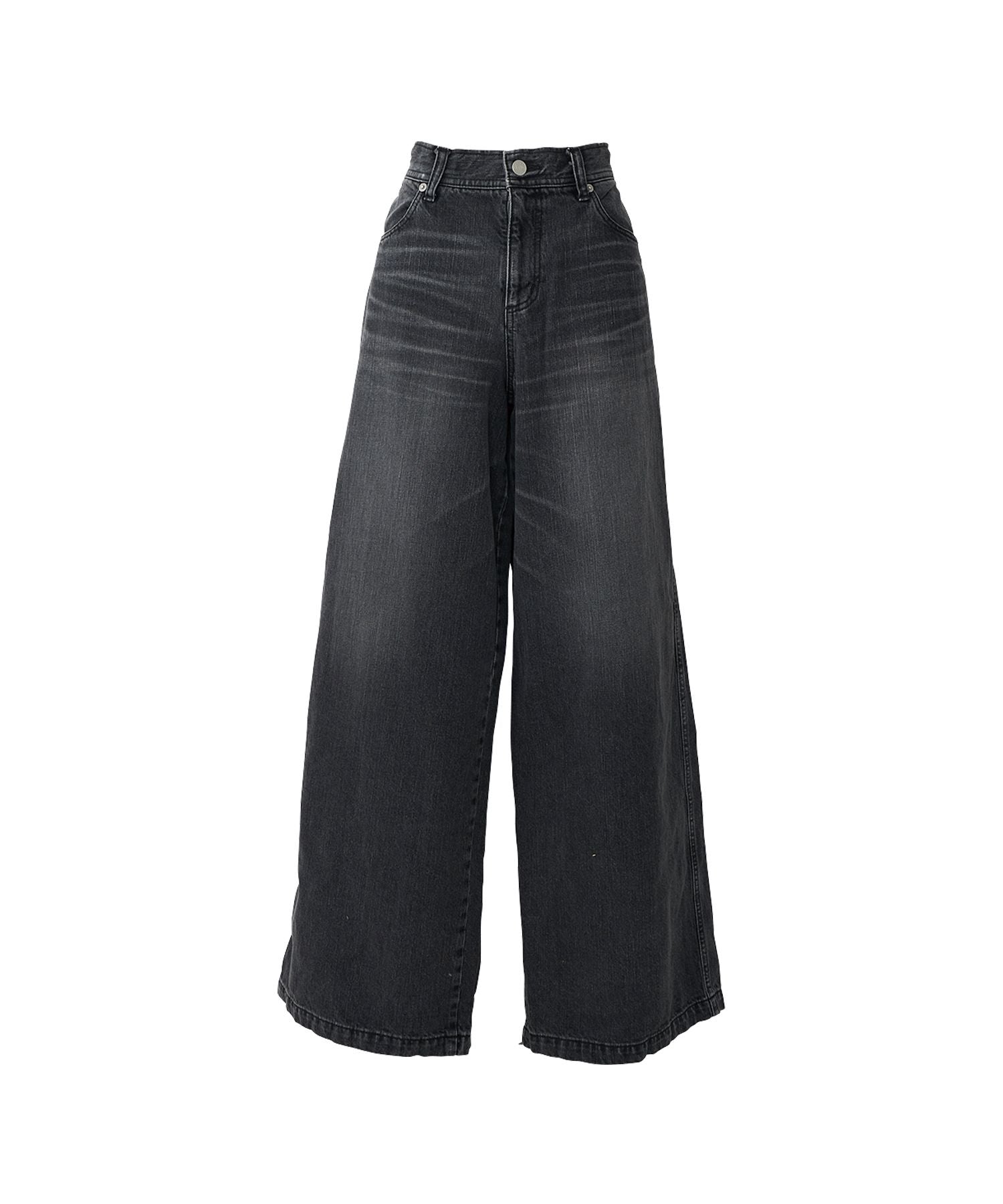 Denim Wide Pants - Black