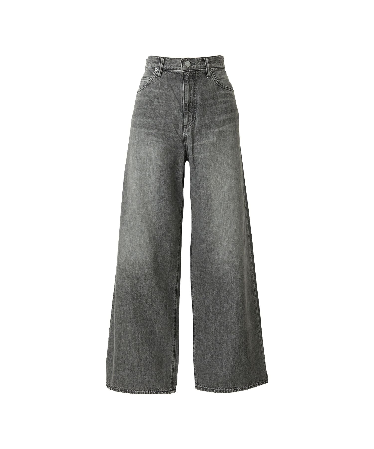Wide Denim Pants - Black