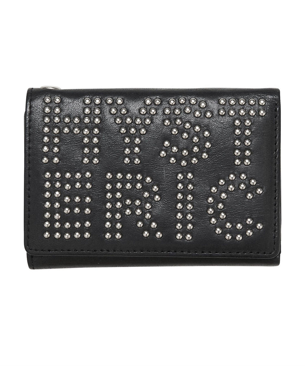 Logo Studs Tri-Fold Wallet - Black