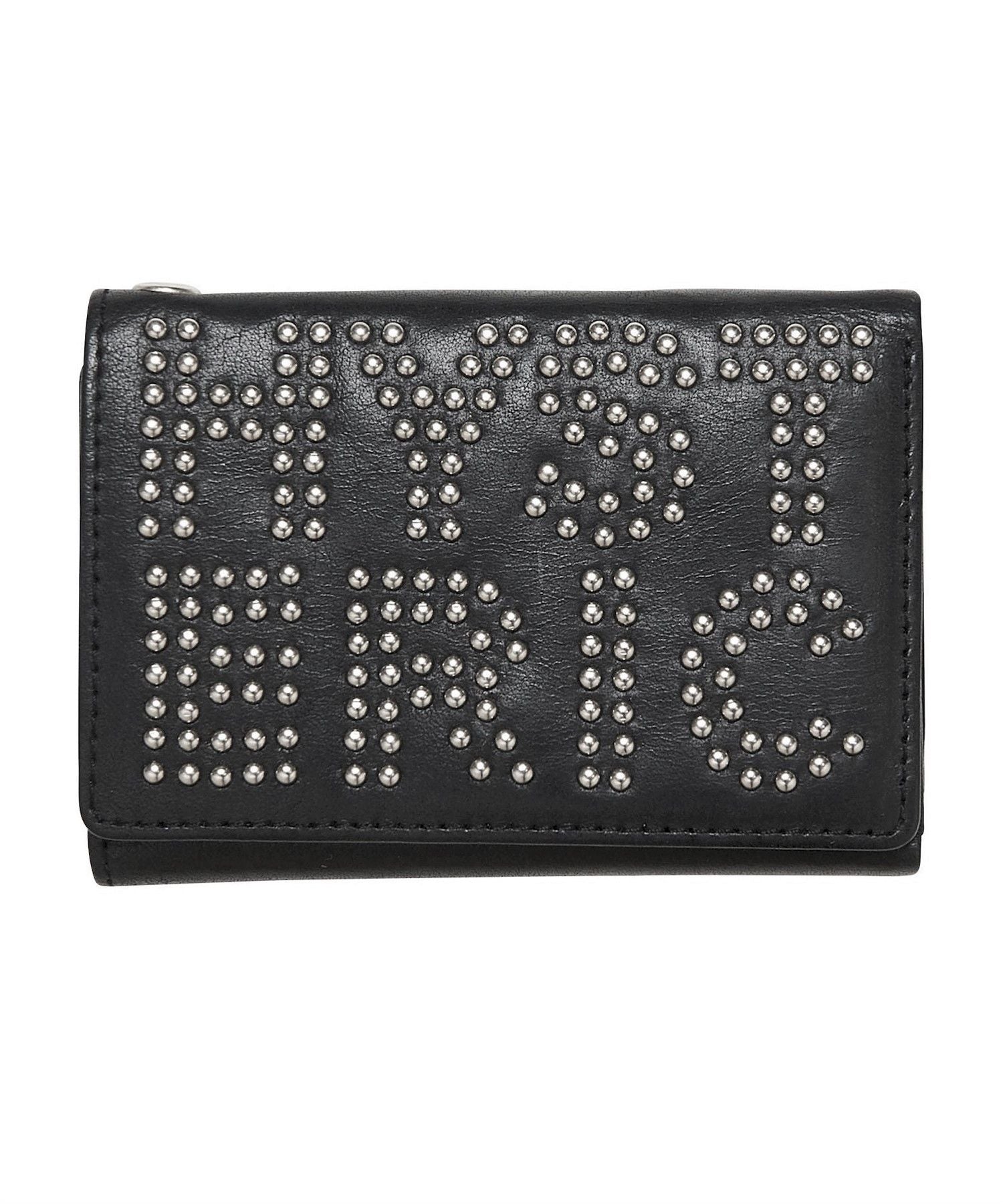 Logo Studs Tri-Fold Wallet - Black