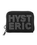 Logo Studs Round Zip Mini Wallet - Black