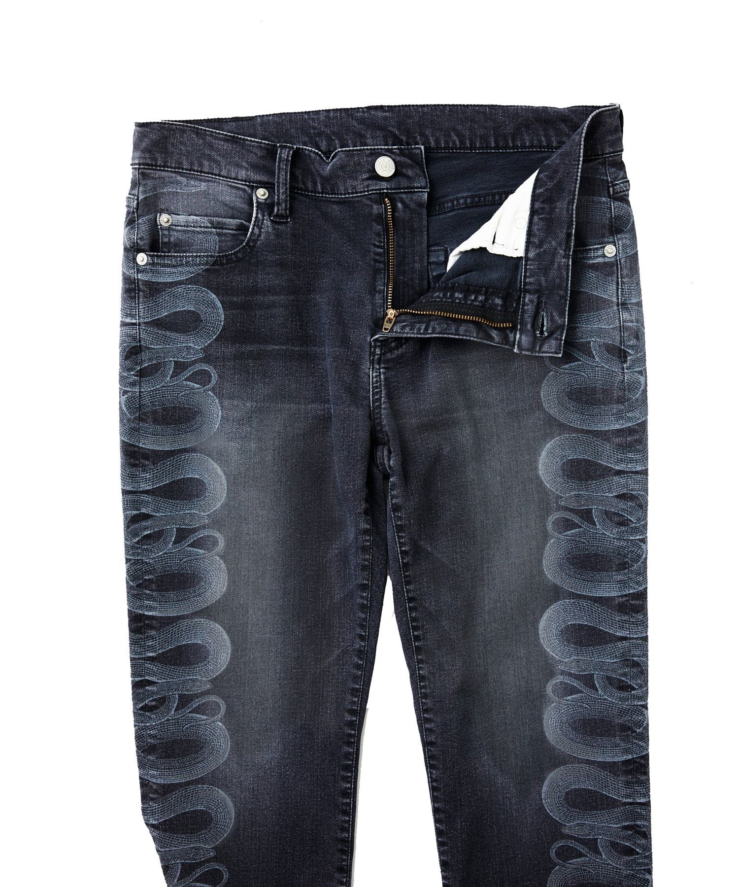Snake Loop Skinny Denim Pants