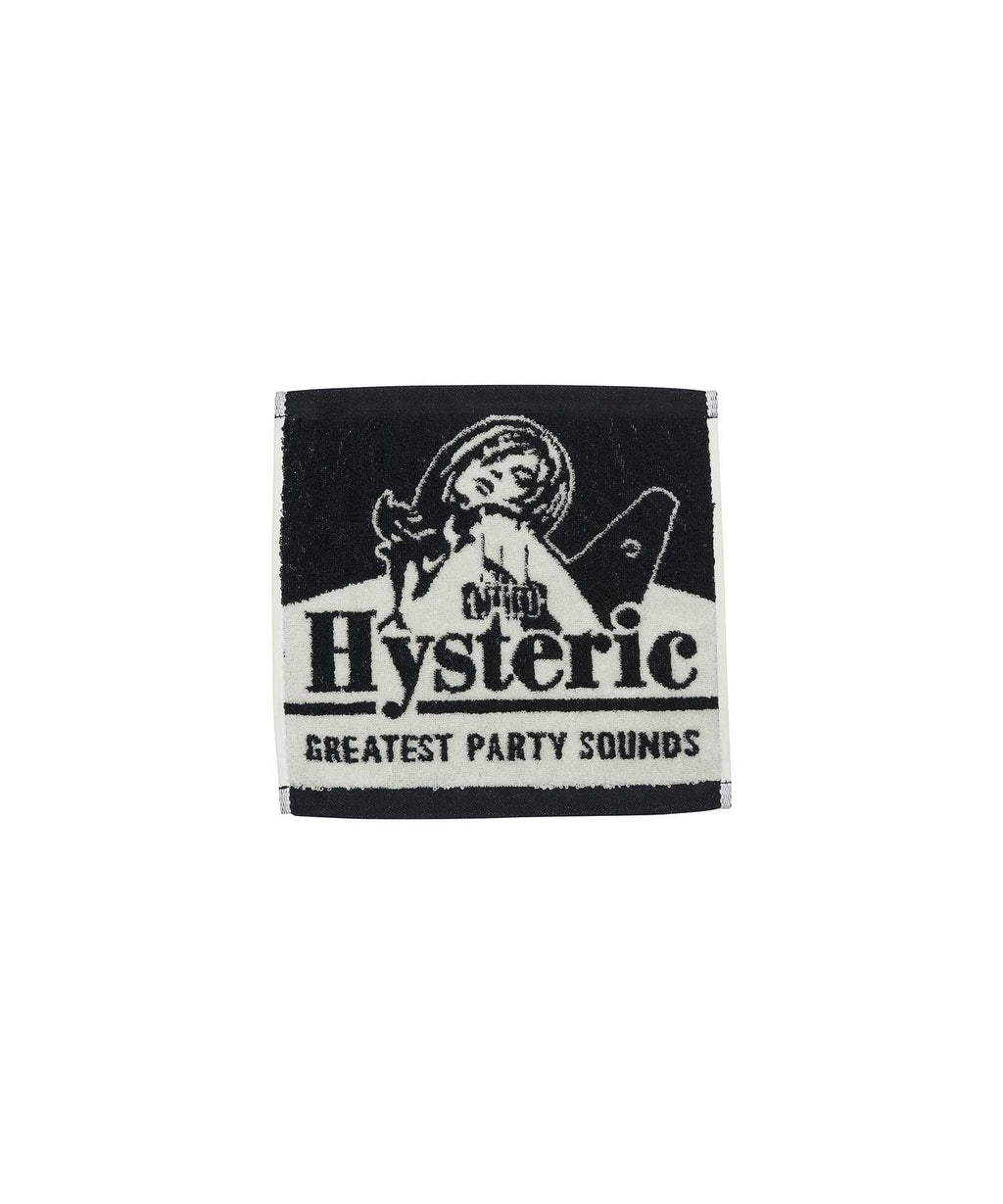 Guitar Girl Towel Handkerchief - Black