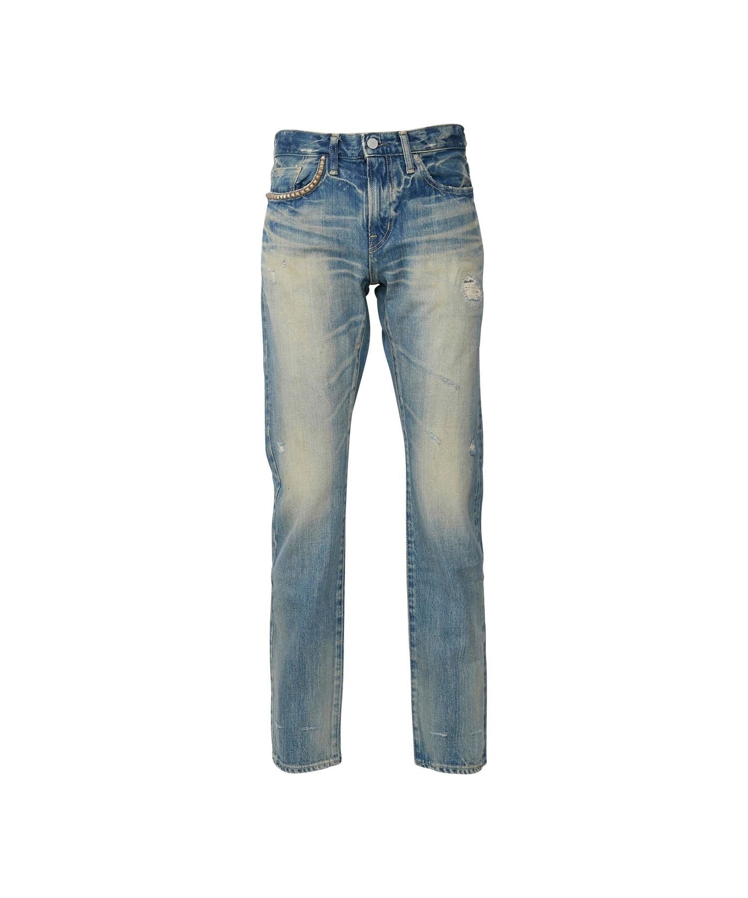 RW CLASH Slim Straight Denim Pants - Light Indigo Blue