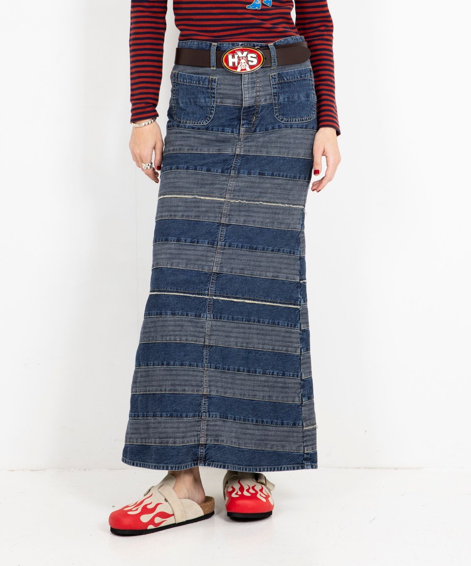 Scratch Denim Mermaid Skirt