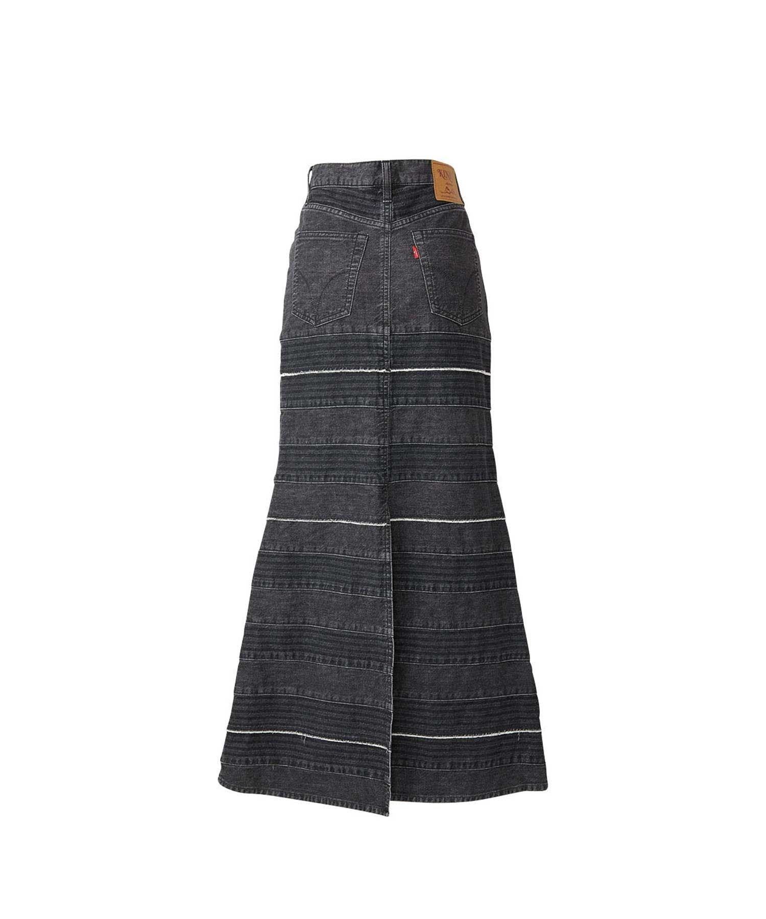 Scratch Denim Mermaid Skirt