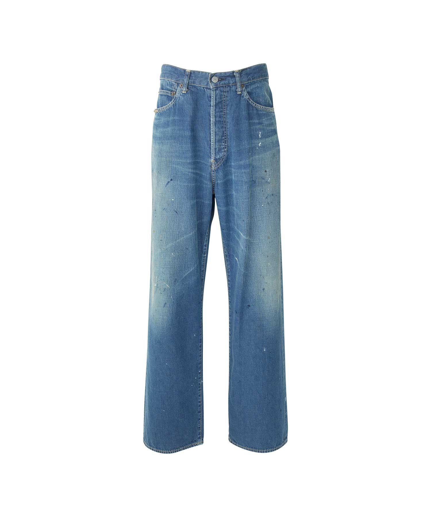 WAP Process Baggy Straight Denim Pants - Light Indigo Blue