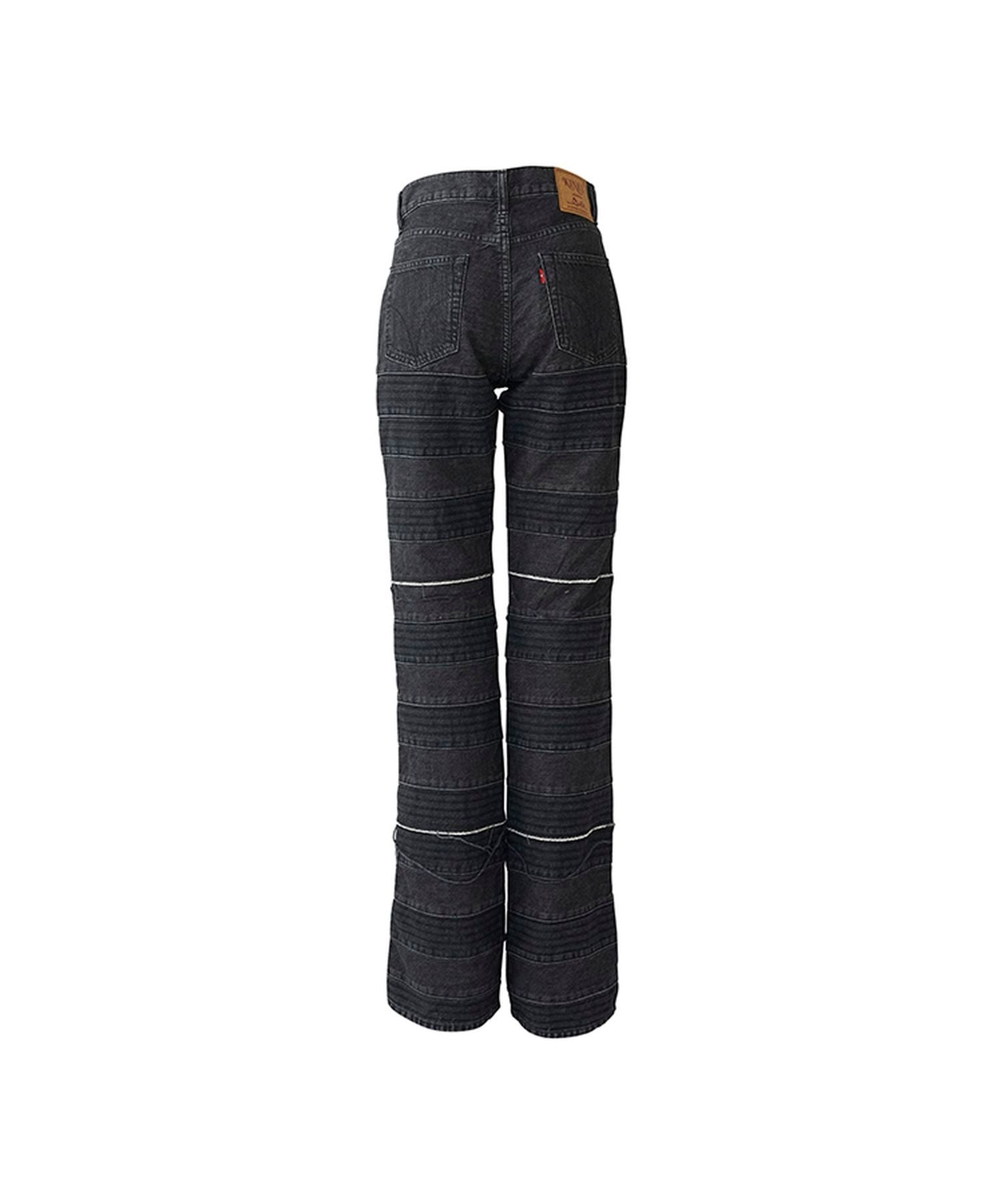 Scratch Flare Denim Pants