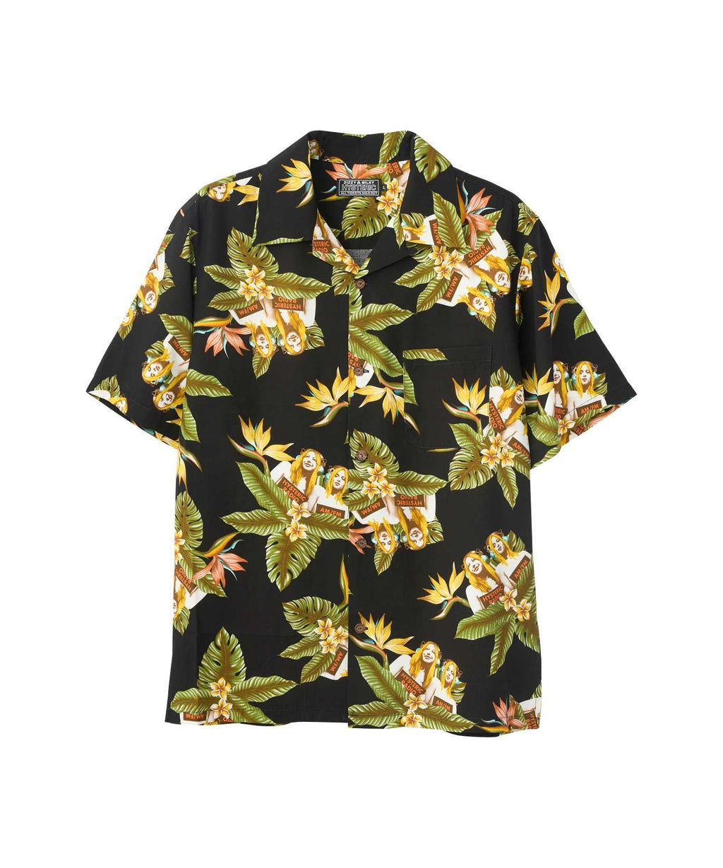 Tropic Channel Open Collar Shirt - Other Black