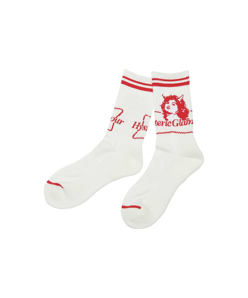 2TONE DEVIL WOMAN Sports Socks - White